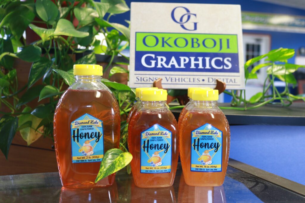 Diamond Lake Honey sold at Okoboji Graphics